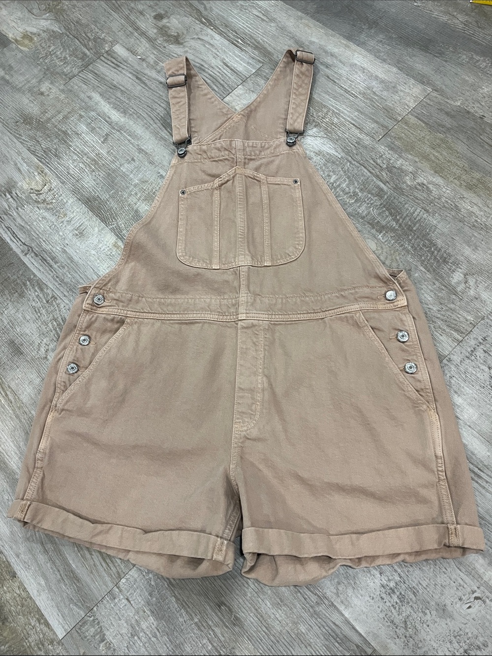 Old Navy Tan Short Overalls - Utility Style Bermudas 100% cotton